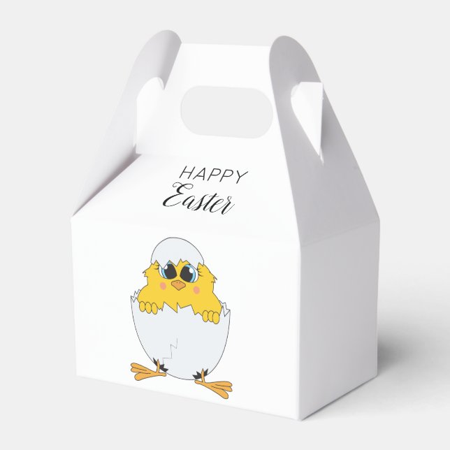 Cute Easter Egg & Chick Happy Easter Favor Box (Front Side)