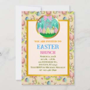 Cute Easter Egg Hunt and Colourful Butterflies Invitation