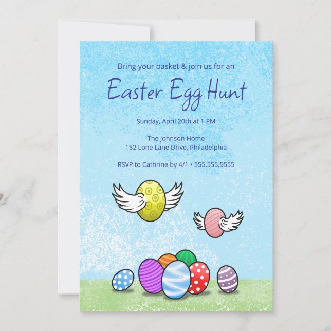 Cute Easter Egg Hunt Invitation (Front)