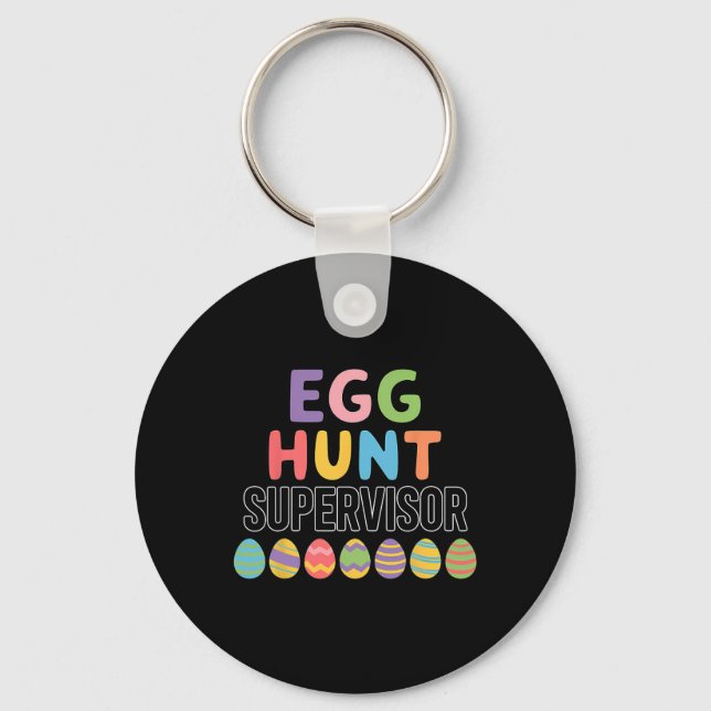 Cute Easter Egg Hunt Supervisor  Keychain (Front)
