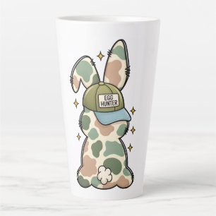 Cute Easter Egg Hunter Bunny – Funny Camouflage Ra Latte Mug