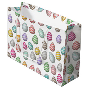 Cute Easter Egg Pattern Pastel Colours  Large Gift Bag