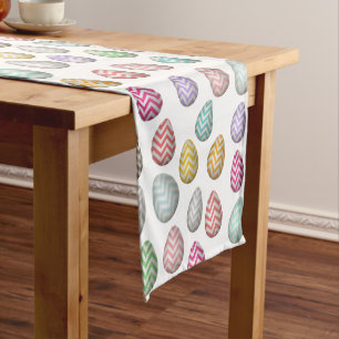 Cute Easter Egg Pattern Pastel Colours Short Table Runner