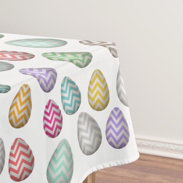 Cute Easter Egg Pattern Pastel Colours Tablecloth (In Situ)