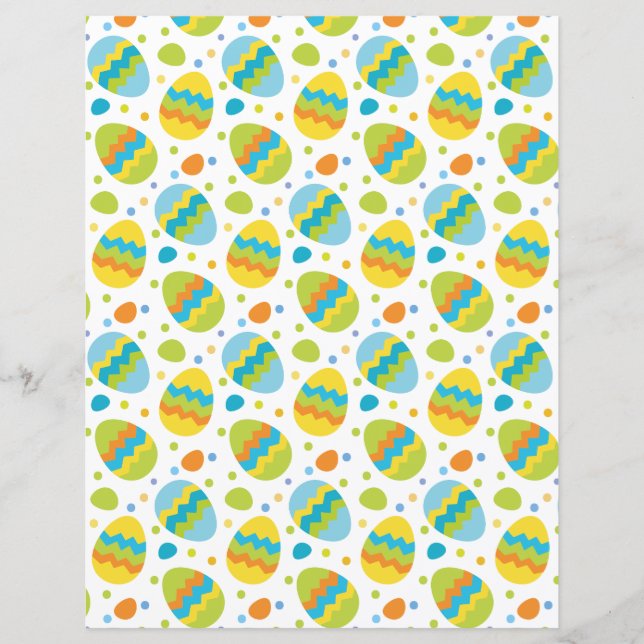 Cute Easter Egg Pattern Scrapbook Paper (Front)