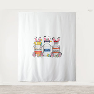 Cute Easter Eggs Bunny Ears Happy Easter Day ICU Tapestry
