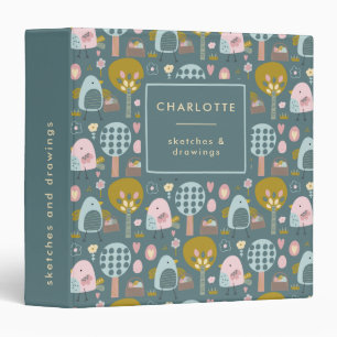 Cute Easter Eggs Chicks Personalized Name Binder