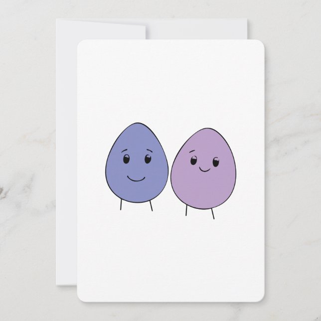 Cute Easter Eggs Holiday Card (Front)
