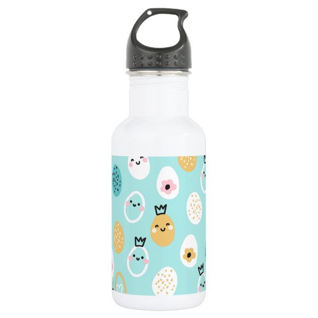 Cute Easter Eggs Pattern Kawaii Pastel Eggs  532 Ml Water Bottle (Front)