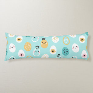 Cute Easter Eggs Pattern Kawaii Pastel Eggs  Body Pillow