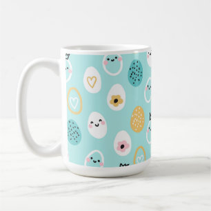 Cute Easter Eggs Pattern Kawaii Pastel Eggs  Coffee Mug