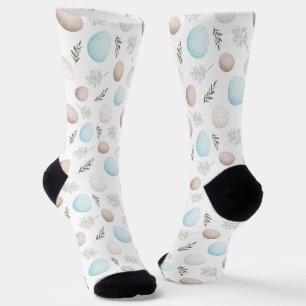 Cute Easter Eggs Pattern Monogram Socks
