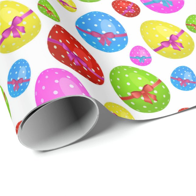 Cute Easter eggs pattern party wrap Wrapping Paper (Roll Corner)