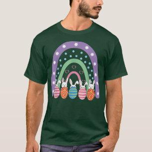 Cute Easter Eggs Purple Rainbow Bunny Happy Easter T-Shirt