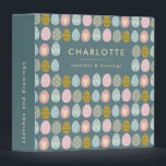 Cute Easter Eggs Teal Pink Personalized Name Binder<br><div class="desc">A cheerful binder with soft pastel eggs in a whimsical repeat pattern. Personalized with a name in modern serif type,  it's perfect for storing kids’ drawings or Easter keepsakes. A sweet blend of fun and organization.</div>