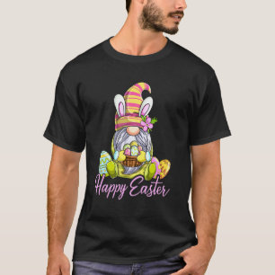 Cute Easter Gnome Eggs Hunting Basket Happy Easter T-Shirt