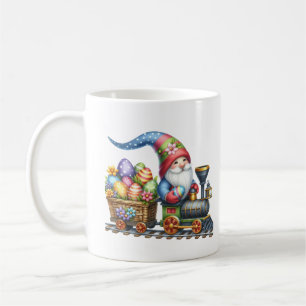 Cute Easter gnome train add monogram watercolor  Coffee Mug