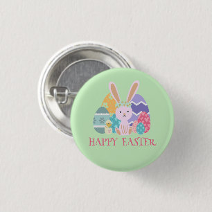 Cute Easter Group Eggs Happy Hoppy Easter day 1 Inch Round Button