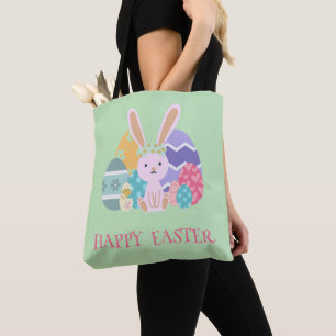 Cute Easter Group Eggs Happy Hoppy Easter day Tote Bag