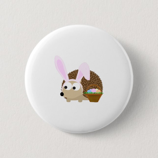Cute Easter Hedgehog 2 Inch Round Button (Front)