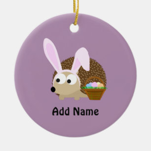 Cute Easter Hedgehog Ceramic Ornament