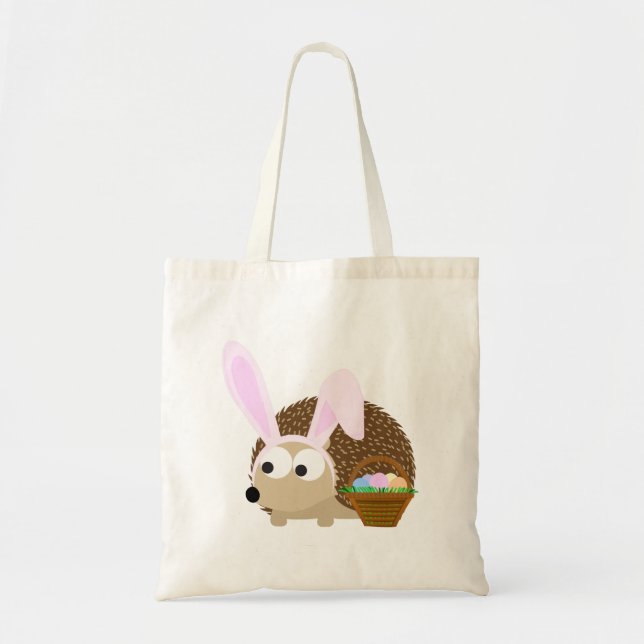 Cute Easter Hedgehog Tote Bag (Front)
