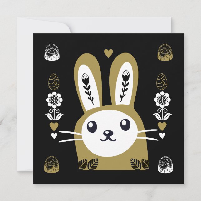 Cute Easter Holiday Rabbit Card (Front)