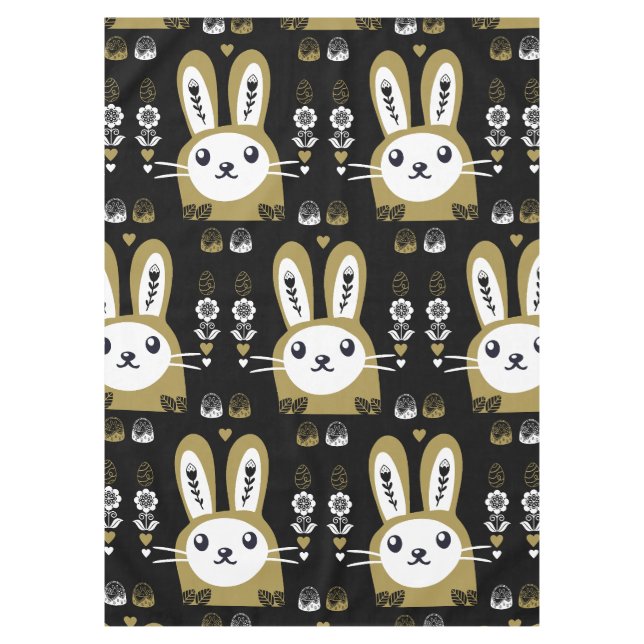 Cute Easter Holiday Rabbit Tablecloth (Front)