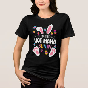 Cute Easter Hot Mama Bunny Tri-Blend Shirt