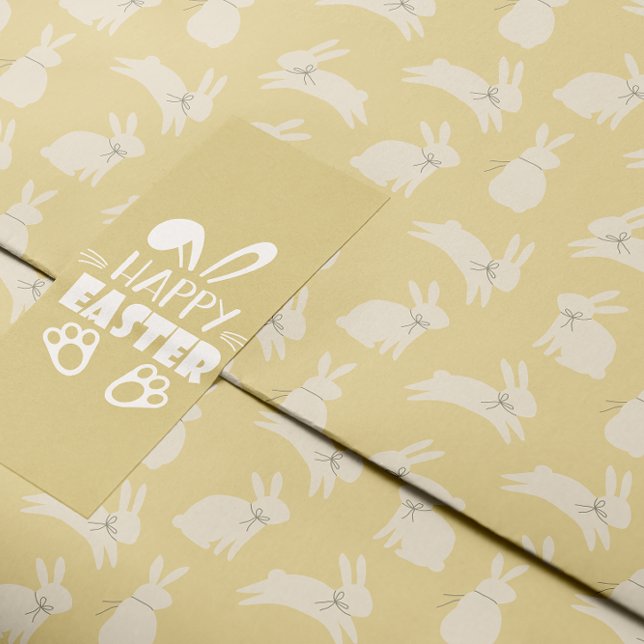 Cute Easter Jumping Bunnies Minimalist Pattern  Wrapping Paper (Creator Uploaded)