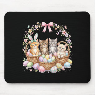 Cute Easter Kittens in Baskets Cat Easter Women Mouse Pad