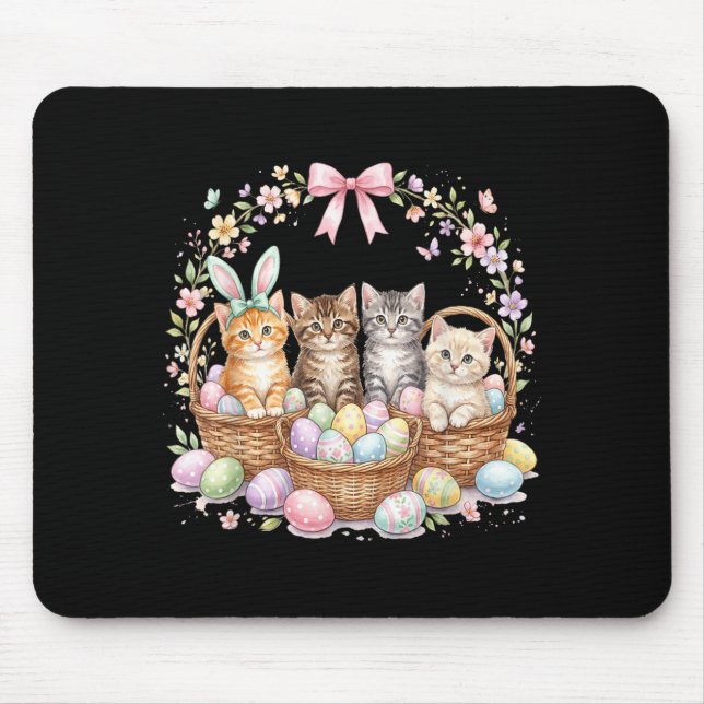 Cute Easter Kittens in Baskets Cat Easter Women Mouse Pad (Front)