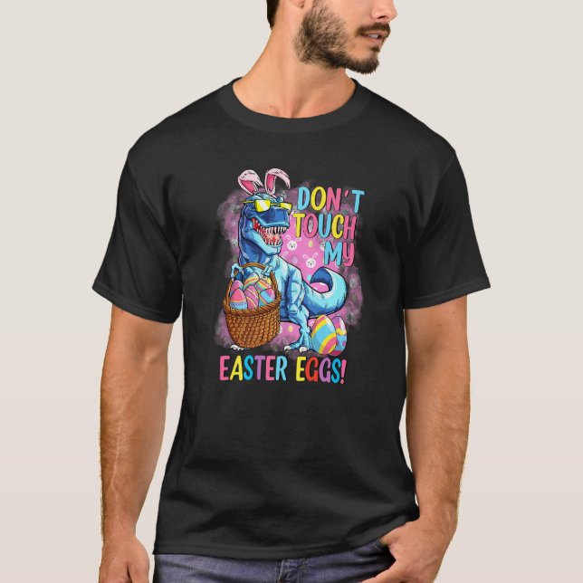 Cute Easter Monster Donu2019t Touch My Easter Eggs T-Shirt (Front)