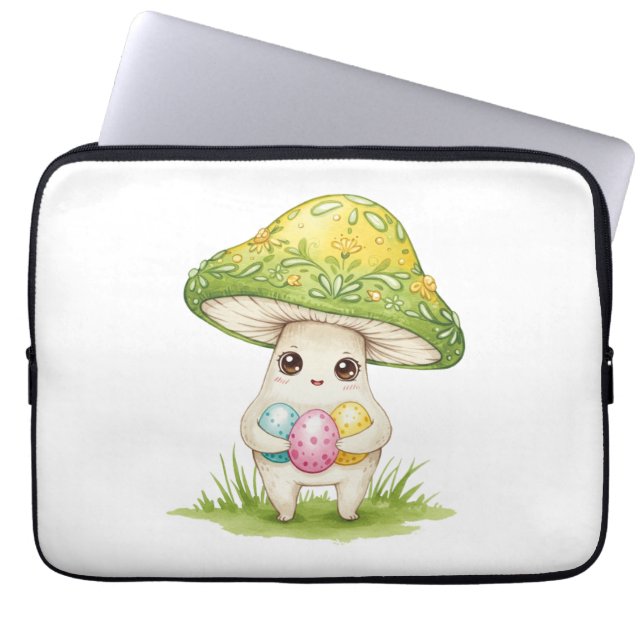 Cute Easter mushroom Laptop Sleeve (Front)