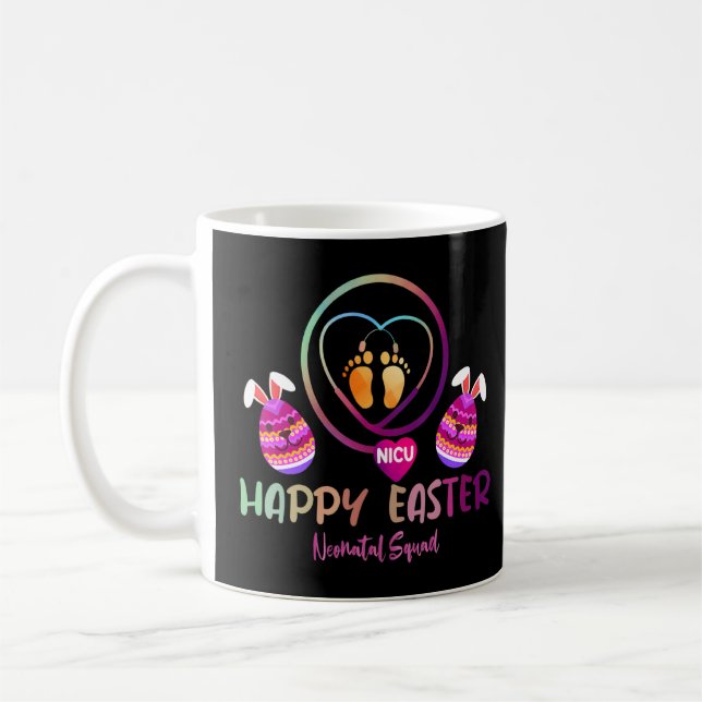 Cute Easter Nicu Nurse Bunny Ears Happy Easter Egg Coffee Mug (Left)