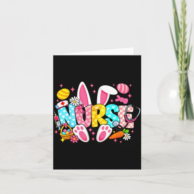 Cute Easter Nurse Bunny Card (Front)