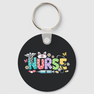 Cute Easter Nurse Medical Humor Keychain