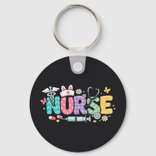 Cute Easter Nurse Medical Humor Keychain