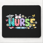 Cute Easter Nurse Medical Humor Mouse Pad<br><div class="desc">Colorful lettering with a nurse hat,  stethoscope,  flowers and playful medical symbols. A cheerful graphic celebrating caring nurses and healthcare professionals during the Easter season with a bright and friendly hospital atmosphere.</div>
