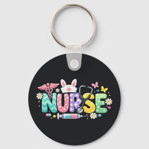 Cute Easter Nurse Medical Humour Keychain