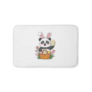 Cute Easter Panda Bunny Rabbit Easter Egg Basket P Bath Mat