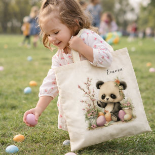 Cute Easter Panda Illustration  Tote Bag