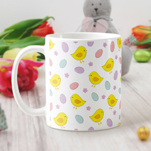 Cute Easter pattern Chickens Eggs Custom colour Coffee Mug