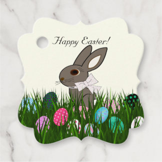 Cute Easter Personalized Rabbit Eggs Gift Card Favour Tags
