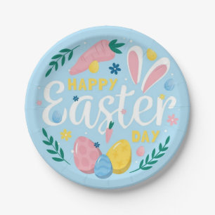 Cute Easter Plate – Spring Bunny & Egg Design
