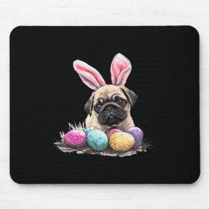Cute Easter Pug Dog Easter Pug Dog Happy Easter Mouse Pad