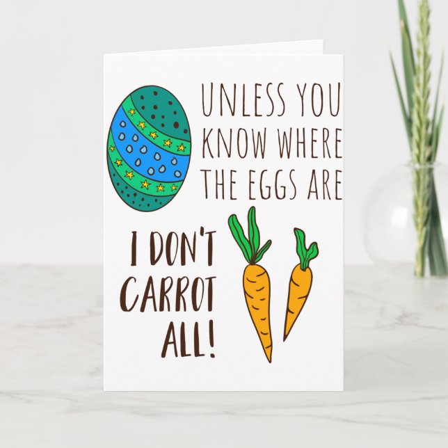 Cute Easter Pun Funny Quote Saying Doodle Cartoon  Card (Front)