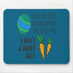 Cute easter pun funny quote saying doodle cartoon mouse pad