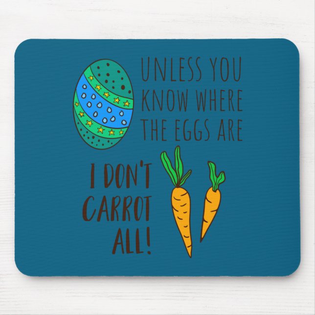 Cute easter pun funny quote saying doodle cartoon mouse pad (Front)
