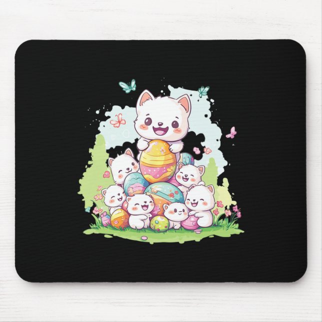 Cute Easter Puppies; Style With This Funny And Cut Mouse Pad (Front)